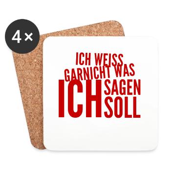 sprachlos - Untersetzer (4er-Set) - Weiß - Vorne