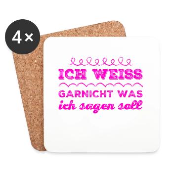 was soll ich dazu sagen - Untersetzer (4er-Set) - Weiß - Vorne