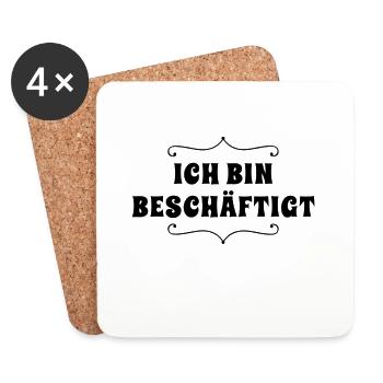 ich bin voll beschäftigt - Untersetzer (4er-Set) - Weiß - Vorne
