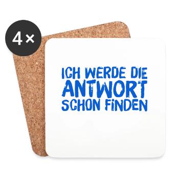 ich finde die Antwort - Untersetzer (4er-Set) - Weiß - Vorne