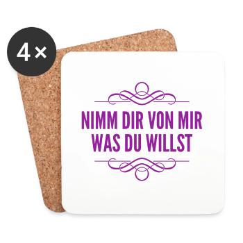 nimm dir von mir was du willst - Untersetzer (4er-Set) - Weiß - Vorne