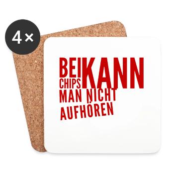 ich steh auf Chips - Untersetzer (4er-Set) - Weiß - Vorne