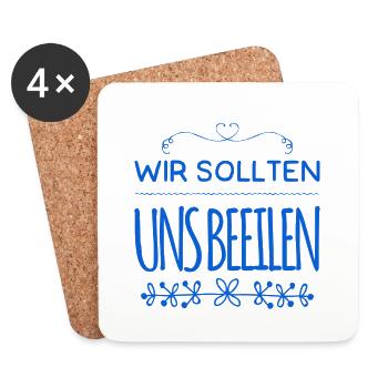 Beeilung - Untersetzer (4er-Set) - Weiß - Vorne