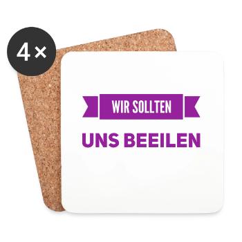 ich mache schnell - Untersetzer (4er-Set) - Weiß - Vorne