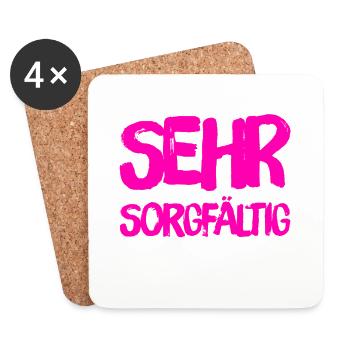 Sorgfalt ist mein Ding - Untersetzer (4er-Set) - Weiß - Vorne