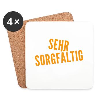 ich liebe Sorgfalt - Untersetzer (4er-Set) - Weiß - Vorne