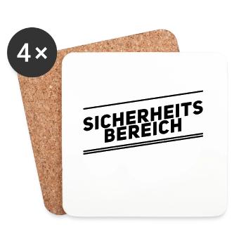 Sicherheitsbereich - Untersetzer (4er-Set) - Weiß - Vorne