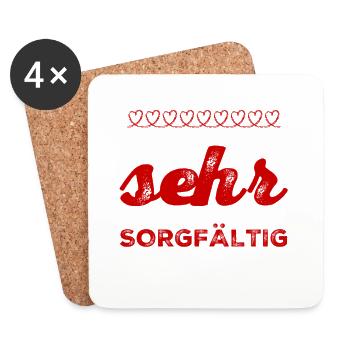 Sorgfalt geht immer - Untersetzer (4er-Set) - Weiß - Vorne