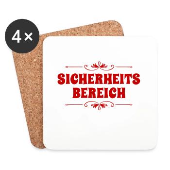 das ist ein Sicherheitsbereich - Untersetzer (4er-Set) - Weiß - Vorne