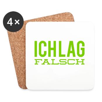 ich lag falsch - Untersetzer (4er-Set) - Weiß - Vorne