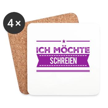 schreien wäre toll - Untersetzer (4er-Set) - Weiß - Vorne
