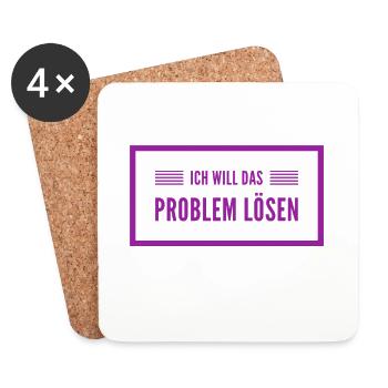 ich will Probleme lösen - Untersetzer (4er-Set) - Weiß - Vorne