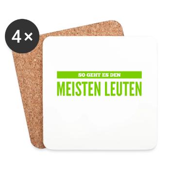 So geht es einer Menge Menschen - Untersetzer (4er-Set) - Weiß - Vorne