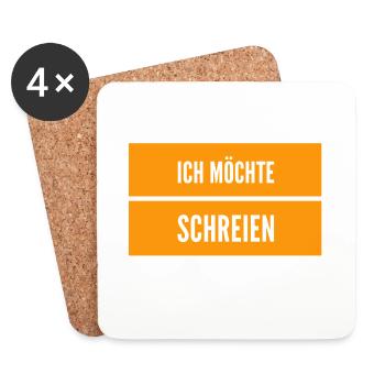 schreien wäre schön - Untersetzer (4er-Set) - Weiß - Vorne