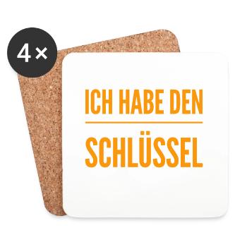 Schlüsselkind - Untersetzer (4er-Set) - Weiß - Vorne
