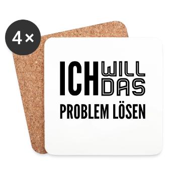 bereit für das Problem - Untersetzer (4er-Set) - Weiß - Vorne