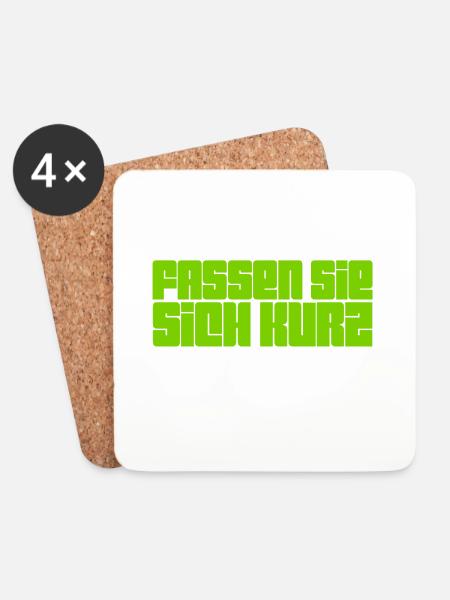 bitte kurz fassen - Untersetzer (4er-Set) - Weiß