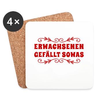 Erwachsenen gefällt sowas - Untersetzer (4er-Set) - Weiß - Vorne