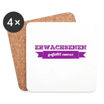 Erwachsene mögen das - Untersetzer (4er-Set) - Weiß - Vorne
