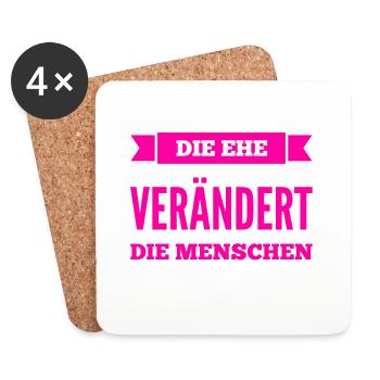 die Ehe verändert dich - Untersetzer (4er-Set) - Weiß - Vorne
