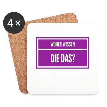 wir werden belauscht - Untersetzer (4er-Set) - Weiß - Vorne