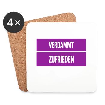 ich führe ein zufriedenes Leben - Untersetzer (4er-Set) - Weiß - Vorne