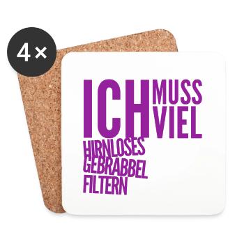 es wird viel Blödsinn erzählt - Untersetzer (4er-Set) - Weiß - Vorne
