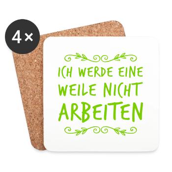 keinen Bock auf Arbeit - Untersetzer (4er-Set) - Weiß - Vorne
