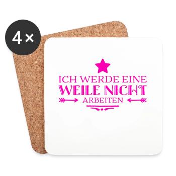 Arbeit wir überbewertet - Untersetzer (4er-Set) - Weiß - Vorne