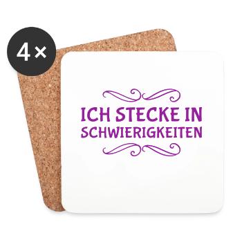 das ist hart - Untersetzer (4er-Set) - Weiß - Vorne