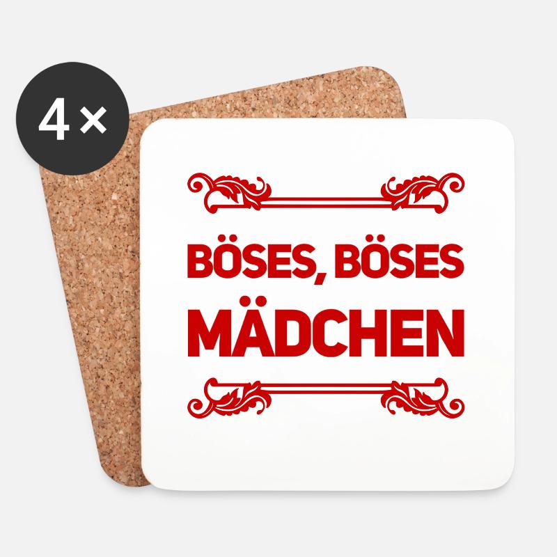 gemeines Mädchen - Untersetzer (4er-Set) - Weiß