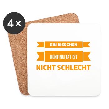 Kontinuität ist genial - Untersetzer (4er-Set) - Weiß - Vorne