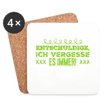 ich bin vergesslich - Untersetzer (4er-Set) - Weiß - Vorne