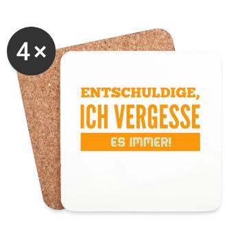 voll vergesslich - Untersetzer (4er-Set) - Weiß - Vorne