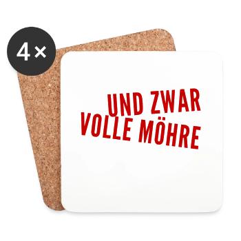 und zwar volle Möhre - Untersetzer (4er-Set) - Weiß - Vorne