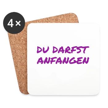 du darfst starten - Untersetzer (4er-Set) - Weiß - Vorne