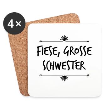 meine fiese Schwester ist groß - Untersetzer (4er-Set) - Weiß - Vorne