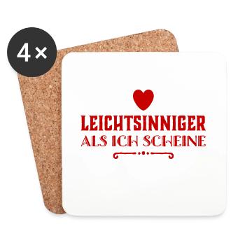 leichtsinniger geht immer - Untersetzer (4er-Set) - Weiß - Vorne