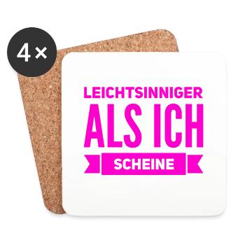 sehr leichtsinnig - Untersetzer (4er-Set) - Weiß - Vorne