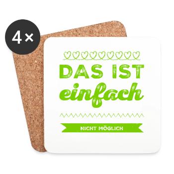fassungslos - Untersetzer (4er-Set) - Weiß - Vorne
