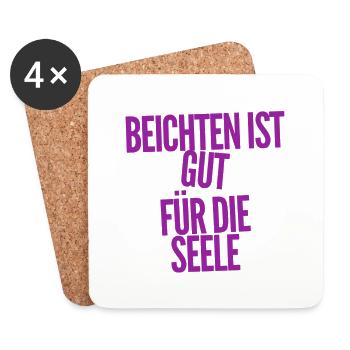 ich liebe die Beichte - Untersetzer (4er-Set) - Weiß - Vorne