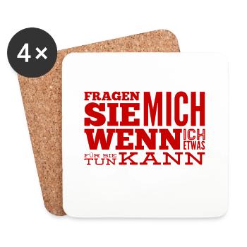 darf ich ihnen helfen - Untersetzer (4er-Set) - Weiß - Vorne