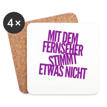 der Fernseher ist defekt - Untersetzer (4er-Set) - Weiß - Vorne