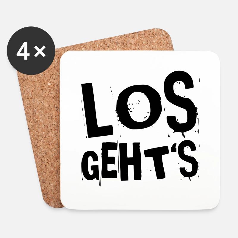 endlich geht es los - Untersetzer (4er-Set) - Weiß
