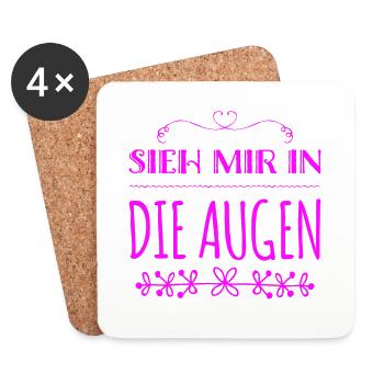 ich steh auf Augenkontakt - Untersetzer (4er-Set) - Weiß - Vorne
