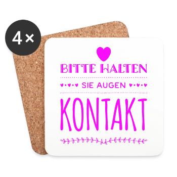 Augenkontakt geht immer - Untersetzer (4er-Set) - Weiß - Vorne