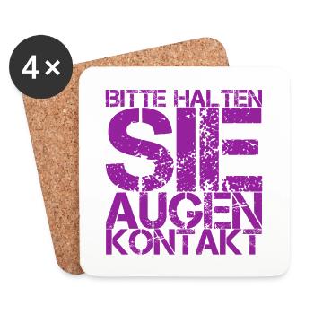 bitte halten Sie Augenkontakt - Untersetzer (4er-Set) - Weiß - Vorne