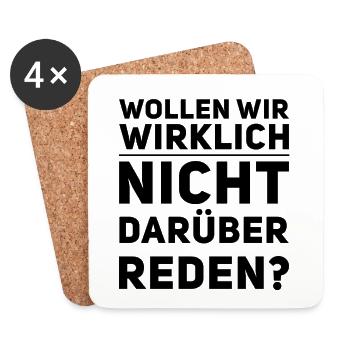 reden wir darüber - Untersetzer (4er-Set) - Weiß - Vorne
