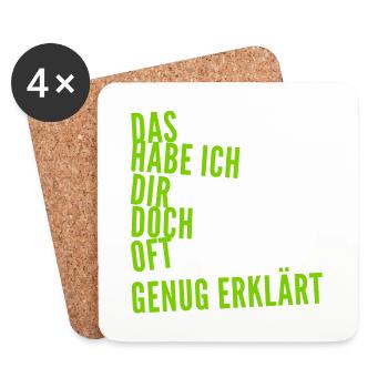 keinen Bock mehr - Untersetzer (4er-Set) - Weiß - Vorne