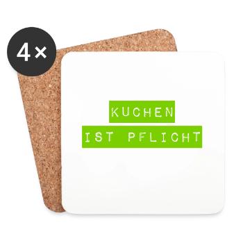 Kuchen geht immer - Untersetzer (4er-Set) - Weiß - Vorne